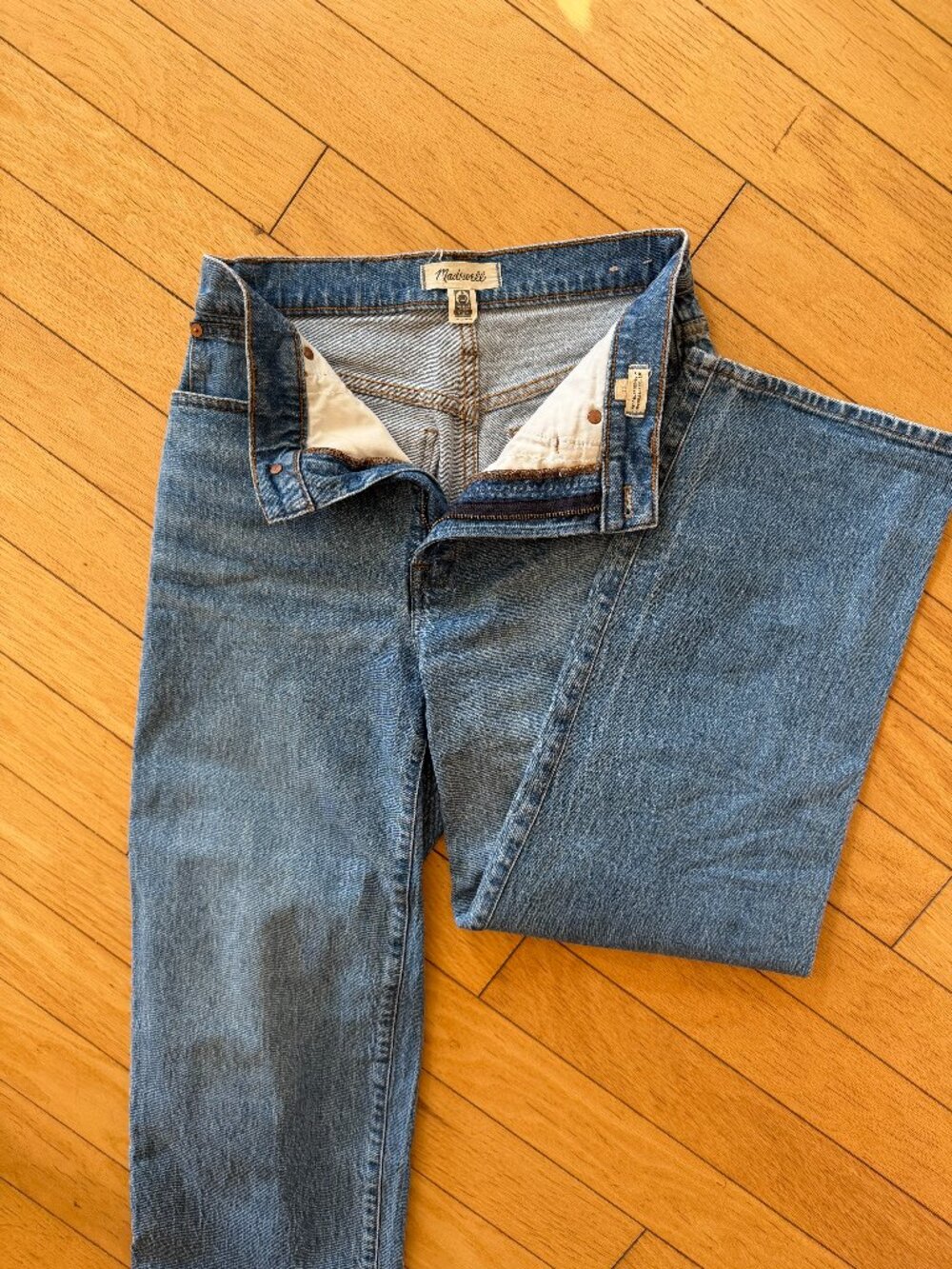 Madewell Medium Wash Wide Leg Crop Jeans – High Rise Vintage Fit (Size 27)